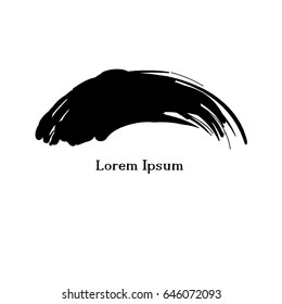 Beautiful right Ink brush stroke. Arc logo grunge. Circular arc logotype. Vector illustration EPS10. 