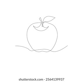 Beautiful ripe apple isolated on white background. Vector illustration