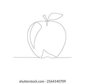 Beautiful ripe apple isolated on white background. Vector illustration