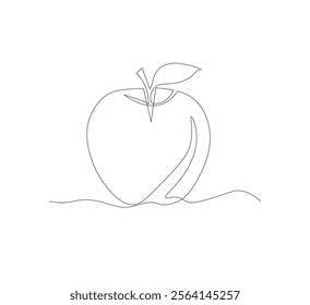 Beautiful ripe apple isolated on white background. Vector illustration