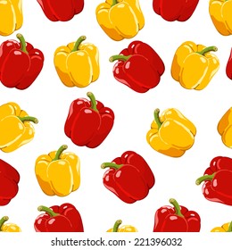 beautiful ripe pepper vector illustration seamless pattern