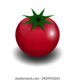 Beautiful ripe red tomato isolated on a white background