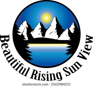 Beautiful Rising Sun View in Vector Illustration