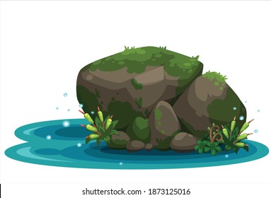 Beautiful River Stone vector illustration