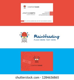 Beautiful Robotics Logo and business card. vertical Design Vector