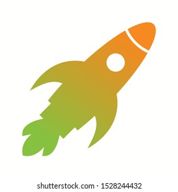Beautiful Rocket Vector Glyph Icon