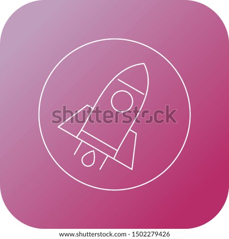 Beautiful rocket vector line icon