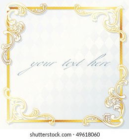 Beautiful rococo wedding frame, includes transparencies (Eps10); JPG version also available