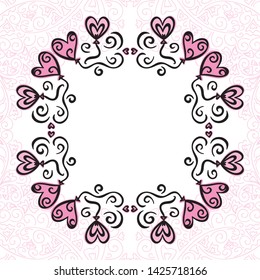 Beautiful romantic background with balloons hearts. Vector illustration