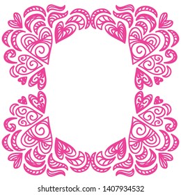 Beautiful romantic background of hearts. Vector illustration