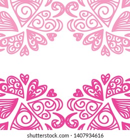 Beautiful romantic background of hearts. Vector illustration