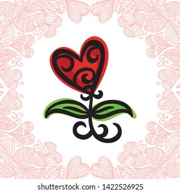 Beautiful romantic background of hearts. Vector illustration