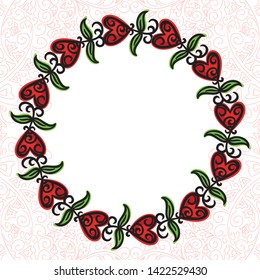 Beautiful romantic background of hearts. Vector illustration