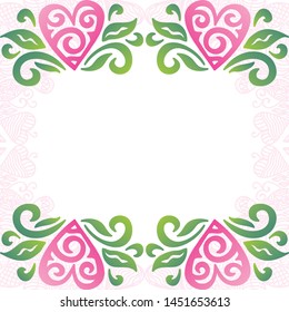 Beautiful romantic background of hearts. Vector illustration