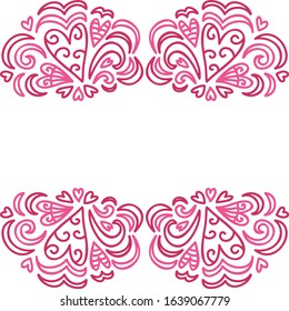 Beautiful romantic background of hearts. Vector illustration