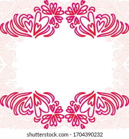 Beautiful romantic background of hearts. Vector illustration