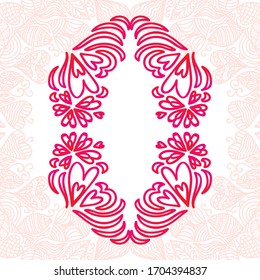 Beautiful romantic background of hearts. Vector illustration