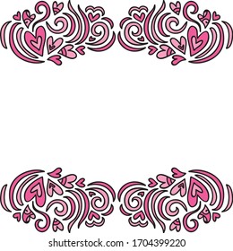 Beautiful romantic background of hearts. Vector illustration