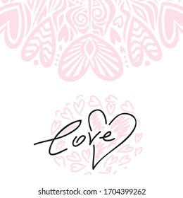 Beautiful romantic background of hearts. Vector illustration