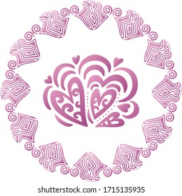 Beautiful romantic background of hearts. Vector illustration