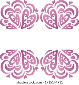 Beautiful romantic background of hearts. Vector illustration