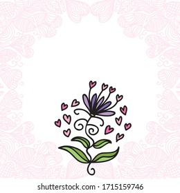 Beautiful romantic background of hearts. Vector illustration