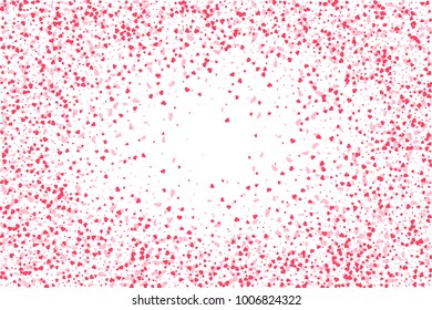 Beautiful romantic background of many red hearts on a white background. Valentines day design, greeting and wedding cards, web site. Vector eps 10.