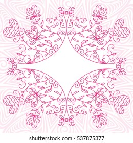 Beautiful romantic background. Valentines day card. Vector illustration.