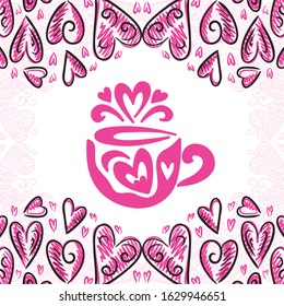 Beautiful romantic coffee. Vector illustration