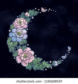 Beautiful romantic crescent moon