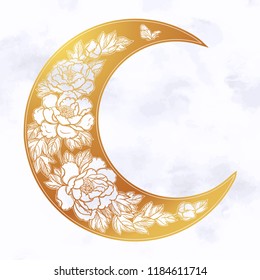 Beautiful romantic crescent moon