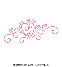 Beautiful romantic decorative element. Sketch. Vector illustration