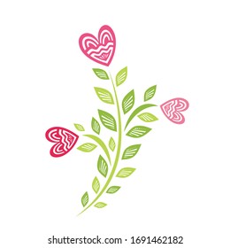 Beautiful romantic decorative element. Vector illustration