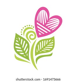 Bonito elemento decorativo romántico. Ilustración del vector
