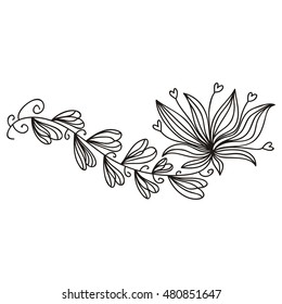 Beautiful romantic decorative element. Vector illustration.