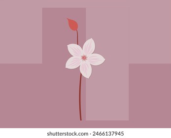 Beautiful Romantic and Decorative Flower, Leaf with Pink Background.