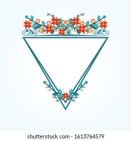 Beautiful and romantic floral frame for party invitation without text. 