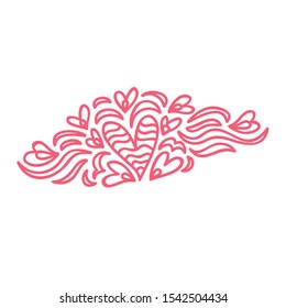 Beautiful romantic floral heart pattern. Vector illustration