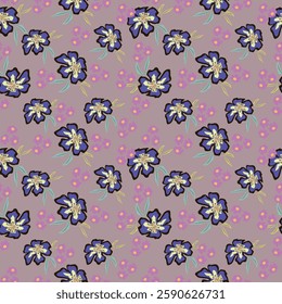 Beautiful romantic flower seamless pattern with roses, tulips, lilac floral, peony, poppy, floral bud, and leaf branch vector illustration elements for fabric, wedding, gift wrapping paper, decoration