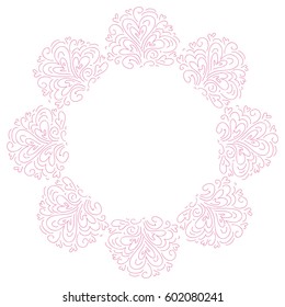 Beautiful romantic frame of abstract hearts. Vector illustration.