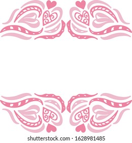 Beautiful romantic frame of hearts. Vector illustration