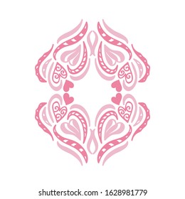 Beautiful romantic frame of hearts. Vector illustration