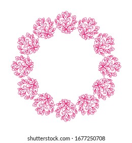 Beautiful romantic frame of hearts. Vector illustration