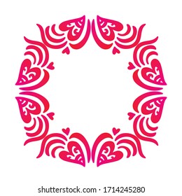 Beautiful romantic frame of hearts. Vector illustration