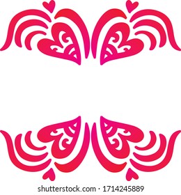 Beautiful romantic frame of hearts. Vector illustration
