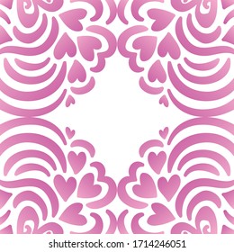 Beautiful romantic frame of hearts. Vector illustration