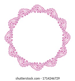 Beautiful romantic frame of hearts. Vector illustration