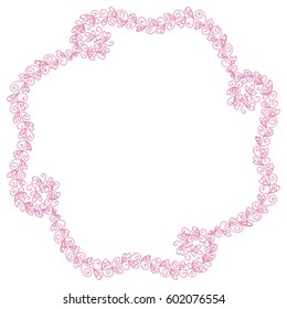 Beautiful romantic frame of hearts. Vector illustration.