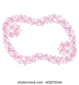 Beautiful romantic frame of hearts. Vector illustration.