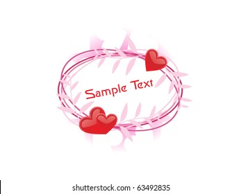 beautiful romantic frame isolated on background